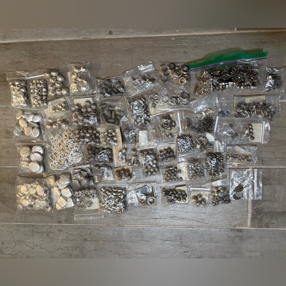 Assorted Silver Jewelry beads